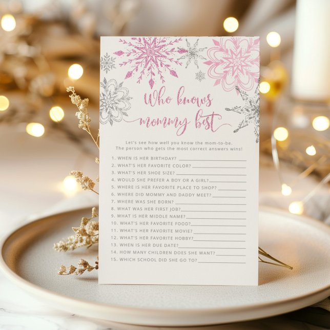 Lámina Copos de nieve de plata rosa Quién conoce a mamá m (Subido por el creador)