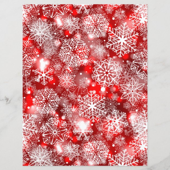 Lámina Copos de nieve en rojo (Anverso)