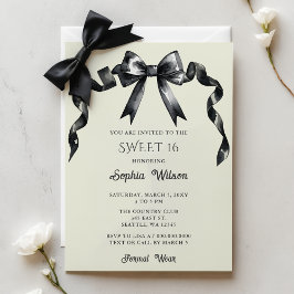 Lámina Coqueta de presupuesto Black Bow Sweet 16 Invitaci