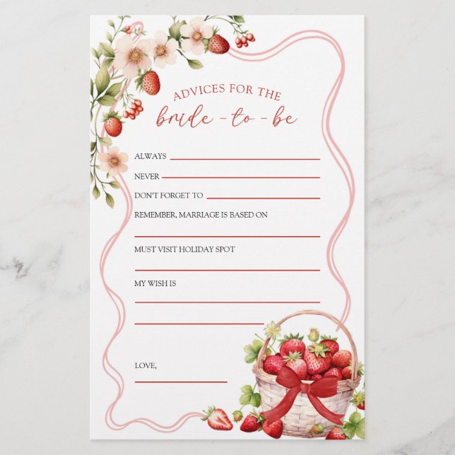 Lámina Coquette Berry en el amor aconseja a la novia a se (Anverso)