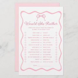 Lámina Coquette Bow Baby Shower Prefiere Jugar