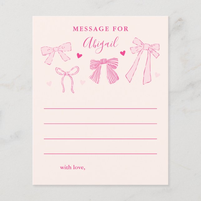 Lámina Coquette Bows Chica Mensaje de la cápsula de la ho (Anverso)