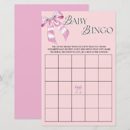Lámina Coquette de diamantes rosados Bow Baby Shower Bing