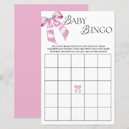 Lámina Coquette de diamantes rosados Bow Baby Shower Bing