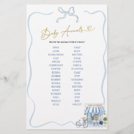 Lámina Coquette Parisian Cafe Baby Animals Game