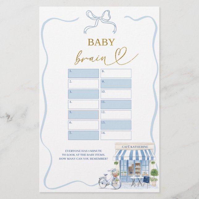 Lámina Coquette Parisian Cafe Baby Brain Games (Anverso)