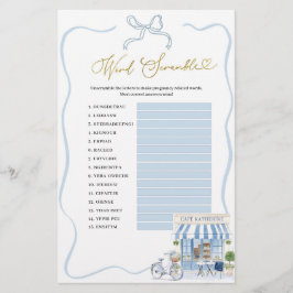 Lámina Coquette Parisian Cafe Word Scramble Games