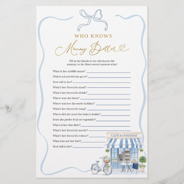 Lámina Coquette Parisian que conoce a mamá mejores juegos (Anverso)