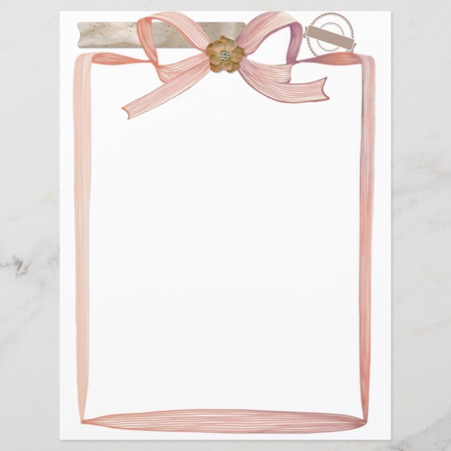 Lámina Coquette Pink Bows Scrapbooking and Journaling (Anverso)