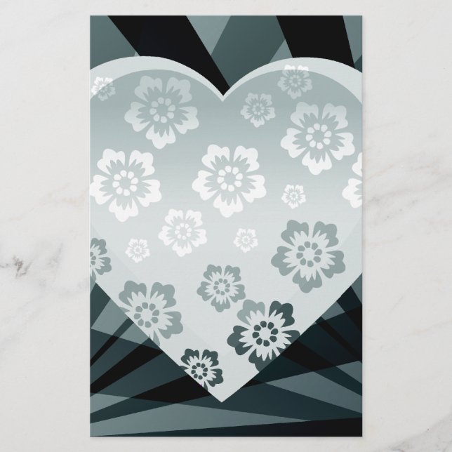 Lámina Corazón blanco y negro (Anverso)