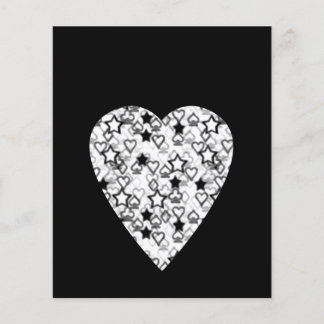 Lámina Corazón blanco y negro. Diseño de Corazón con Patr