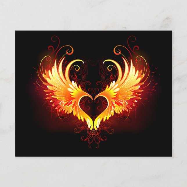 Lámina Corazón de Fuego Ángel con Alas (Anverso)