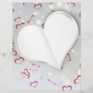 Lámina Corazón de papel plegado moderno - Letterhead