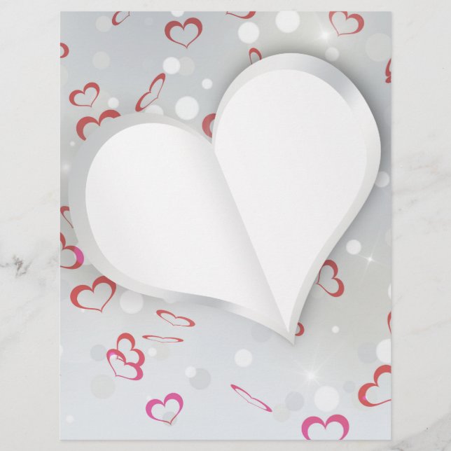 Lámina Corazón de papel plegado moderno - Letterhead (Anverso)