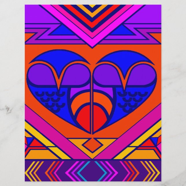Lámina Corazón de San Valentín Art Deco (Anverso)