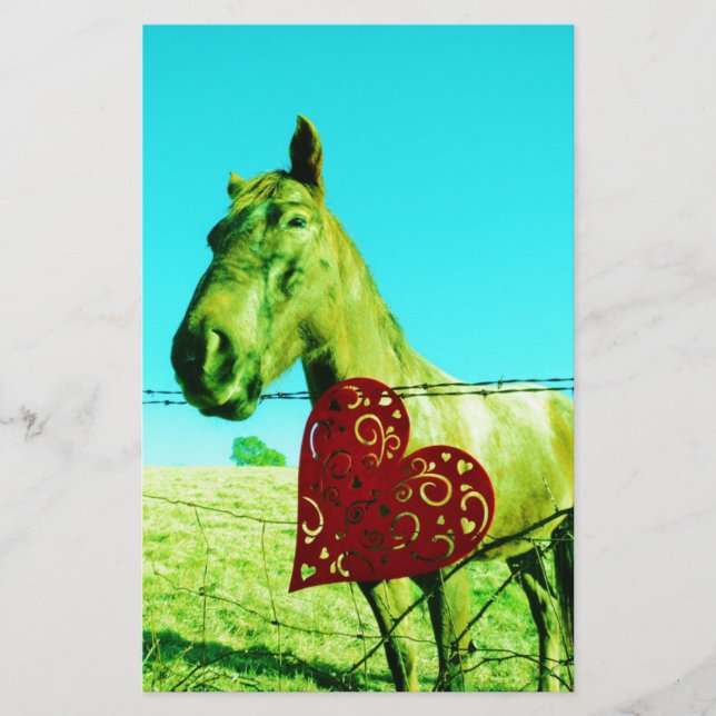 Lámina Corazón rojo y caballo (Anverso)
