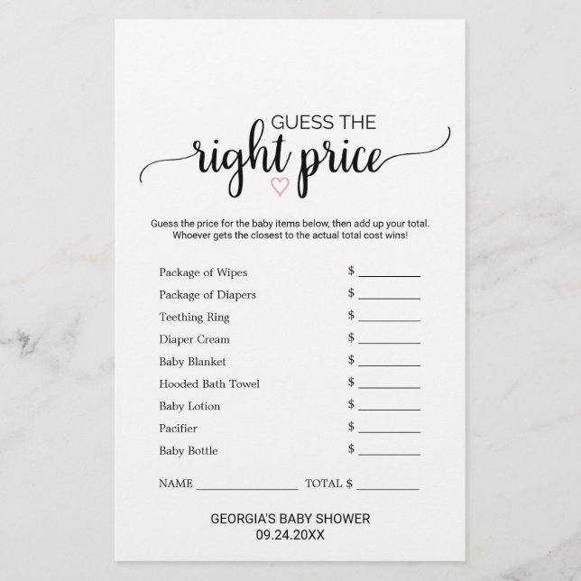 Lámina Corazón rosa | Caligrafía Qué hay en tu juego de t (Anverso)