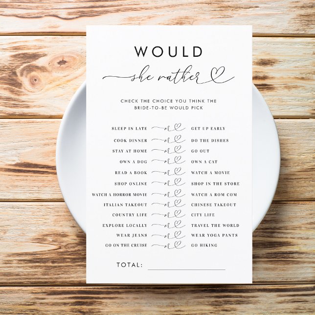 Lámina Corazón Script Bridal Shower Prefiere Jugar (Subido por el creador)