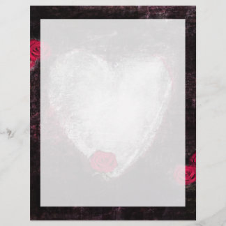 Lámina Corazón y Rosas elegantes de color negro