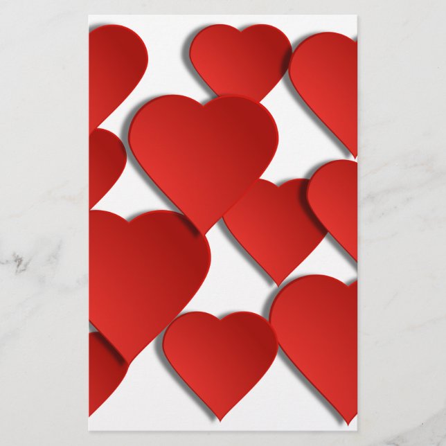 Lámina Corazones de amor rojos (Anverso)