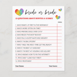 Lámina Corazones de arcoiris lindo juego de novias o novi