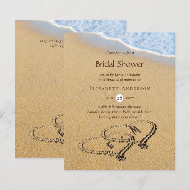 Lámina Corazones de playa tropical presupuestales en duch (Anverso / Reverso)