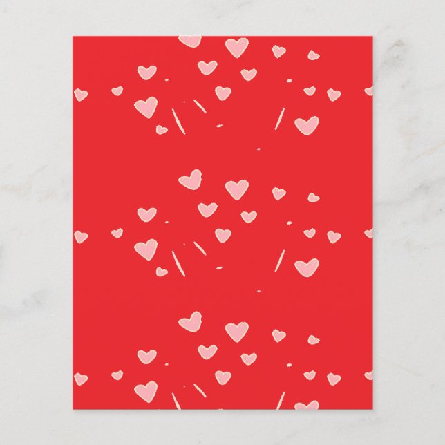 Lámina corazones flotantes en rojo (Anverso)