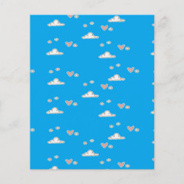 Lámina Corazones y nubes en azul