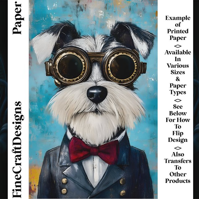 Lámina Corbata de Perro Schnauzer Steampunk Z9 Papel para (Subido por el creador)