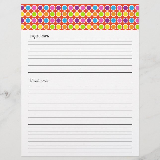 Lámina Cordelia Recipe Letterhead (Anverso)