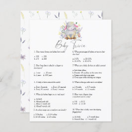 Lámina Cordero - Trivia para bebés | Juego Baby Shower