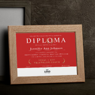 Lámina Corona de Graduación Diploma de Premio de Oro Rojo