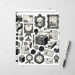 Lámina Corte de arte de la línea de la época de la época 