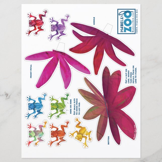 Lámina Cortes de rana zoo de Mabell (Anverso)