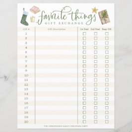 Lámina Cosas Favoritas Regalo Rastreador de Intercambio #