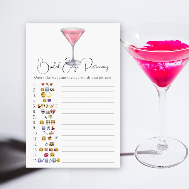 Lámina Cosmopolitan Bridal shower emoji pictionary (Subido por el creador)
