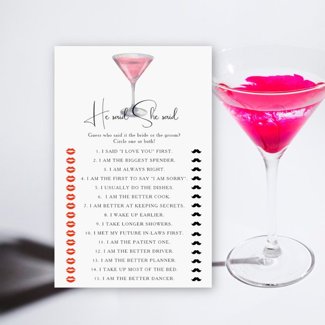 Lámina Cosmopolitan Bridal shower He said she said (Subido por el creador)