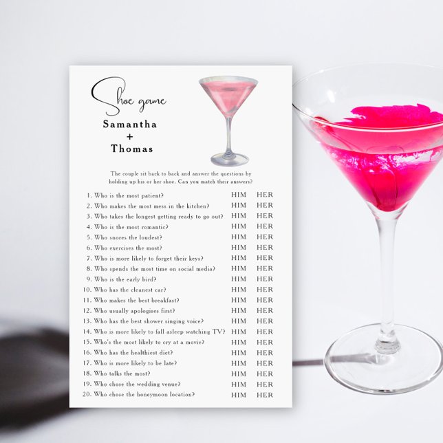 Lámina Cosmopolitan cocktail Bridal shower Shoe game (Subido por el creador)