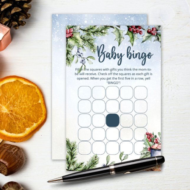 Lámina Cosy Winter Hot Cocoa Snowly Baby Shower bingo gam (Subido por el creador)