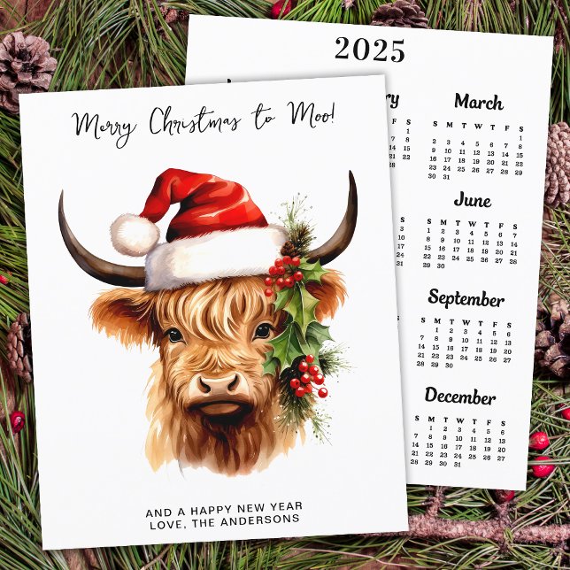 Lámina Cow Highland 2025 Calendario Feliz Navidad (Subido por el creador)