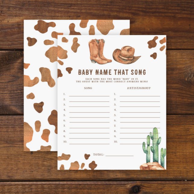 Lámina Cowboy Baby Shower - Nombra a esa canción (Subido por el creador)