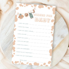 Lámina Cowboy Western Baby Shower Desea Un Bebé