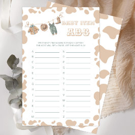Lámina Cowboy Western Baby Shower Item ABC
