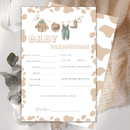 Lámina Cowboy Western Baby Shower predice juego divertido