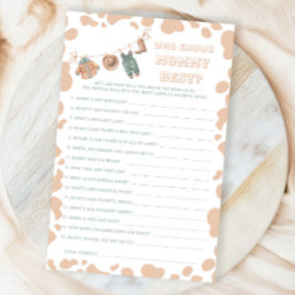 Lámina Cowboy Western Baby Shower que conoce mejor a mi m