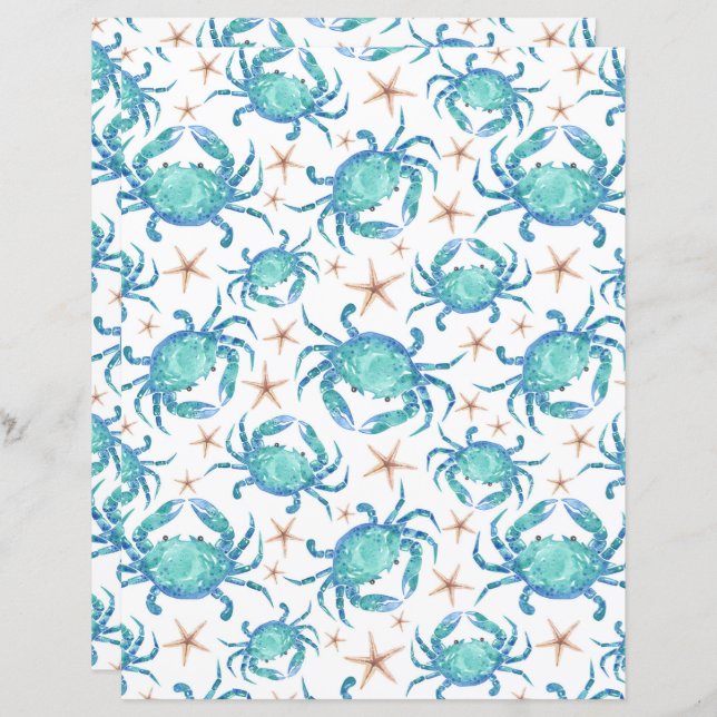 Lámina Crabs Scrapbook Paper (Anverso / Reverso)
