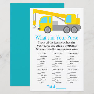 Lámina Crane Truck ¿Qué hay en tu juego de bolso, bebé du