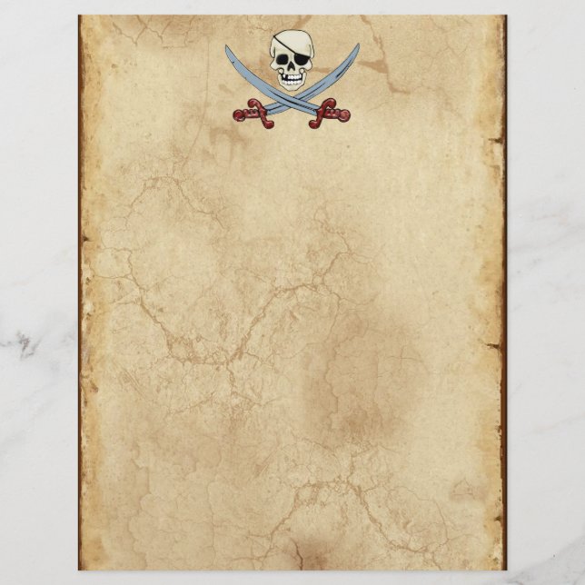 Lámina Cráneo pirata espeluznante y lentes cruzadas (Anverso)