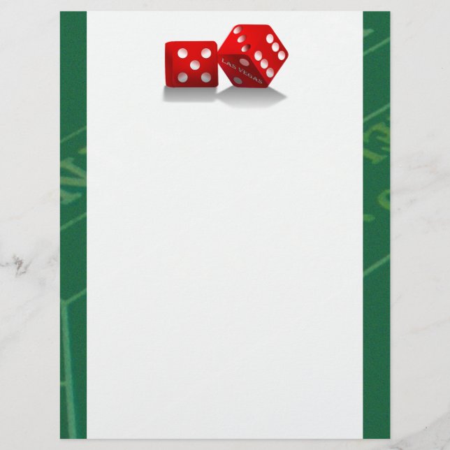 Lámina Craps Table con los dados de Las Vegas (Anverso)