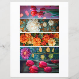 Lámina Crea tus propios 5 marcadores de libros florales m